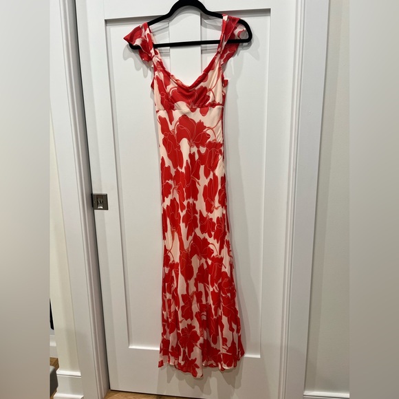 Rails Marigold Scarlet Hibiscus Floral Maxi Dress - Picture 5 of 8